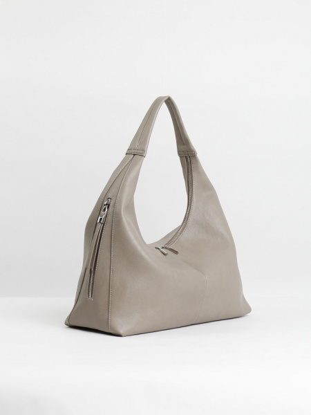 456-03 550282 Сумка хобо женская экокожа Ludor темно-бежевый