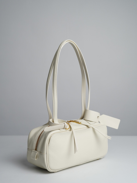 447-65 98111 Сумка тоут женская натуральная кожа Ludor молочный