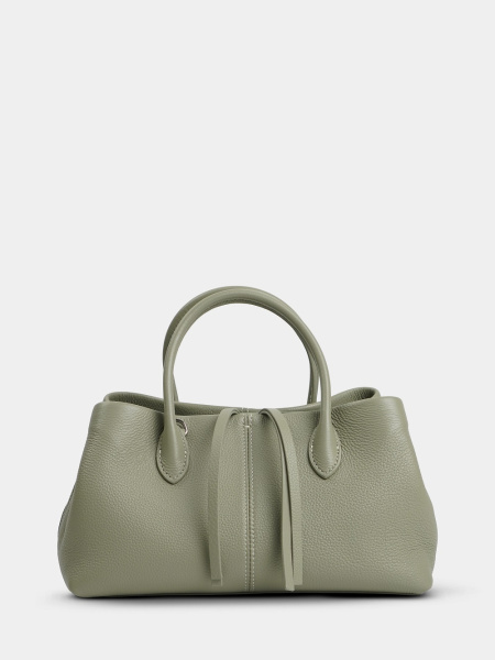 455-61 3669 Сумка тоут женская натуральная кожа Ludor светло-зеленый