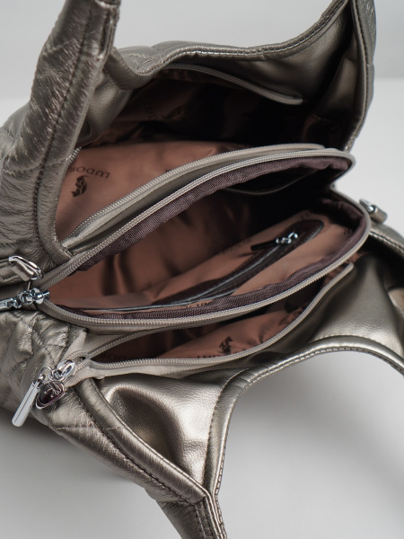 432-14 Р2900-2 Сумка хобо женская экокожа Ludor серый