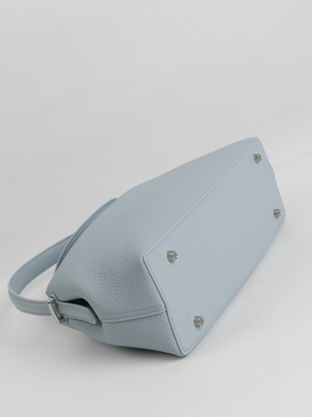 456-90 329 Сумка тоут женская натуральная кожа Ludor голубой