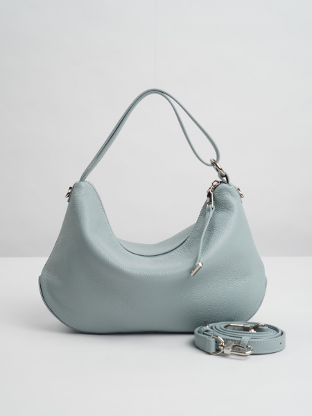 454-26 7771 Сумка хобо женская натуральная кожа Ludor голубой