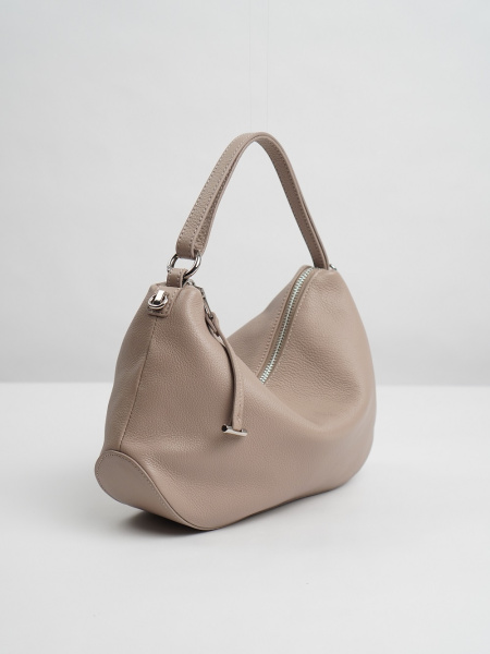 454-13 7771 Сумка хобо женская натуральная кожа Ludor темно-бежевый