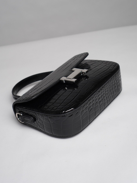 443-64 2086 Сумка стракчэд женская натуральная кожа Ludor черный