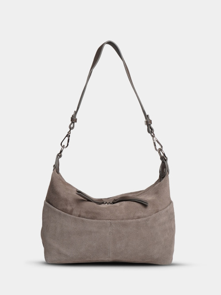 453-39 8517 Сумка хобо женская натуральная замша Ludor серо-бежевый 453-39 8517 Сумка хобо женская натуральная замша Ludor серо-бежевый