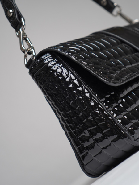 440-72 1891 Сумка стракчэд женская натуральная кожа Ludor черный