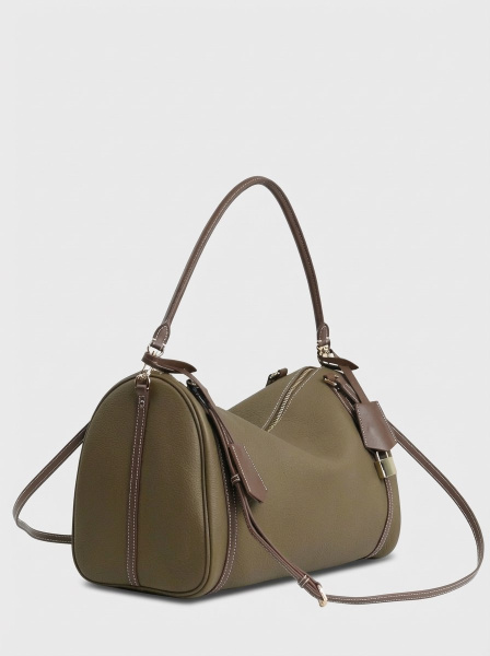 456-63 6189 Сумка доум женская натуральная кожа Ludor серо-бежевый