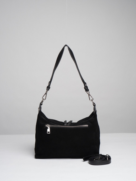 453-40 8517 Сумка хобо женская натуральная замша Ludor черный